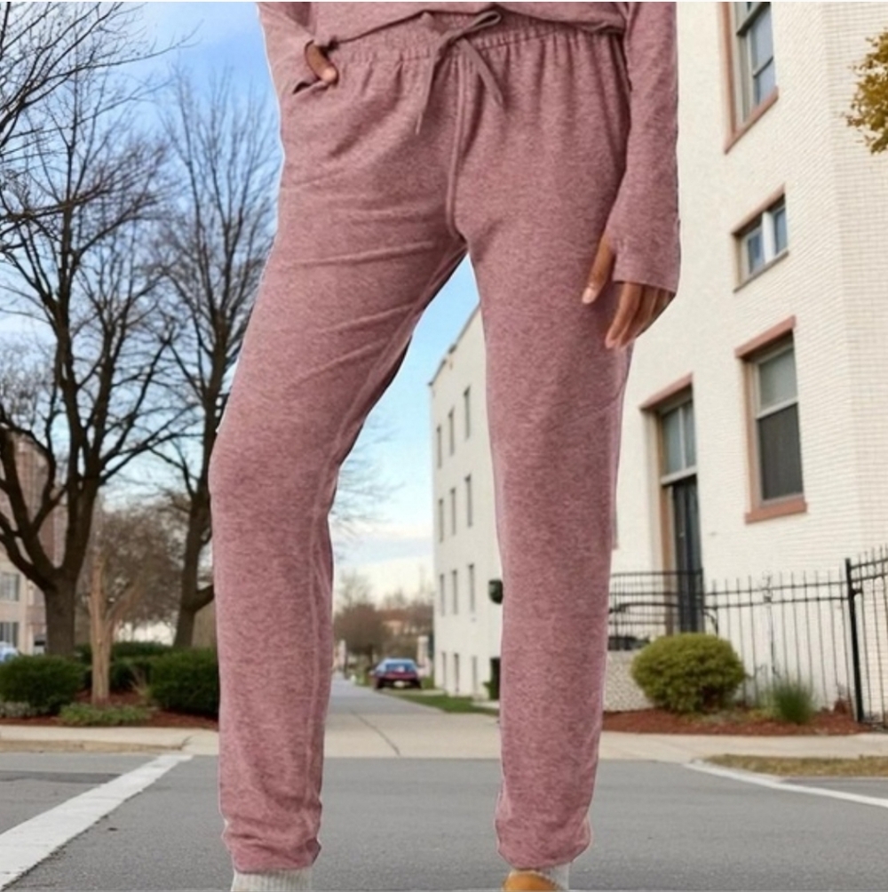 Quince Flowknit Joggers Womens medium Heathered Burgundy‎ comfort workout